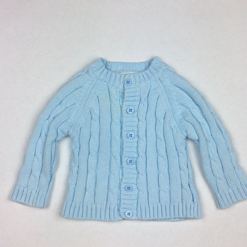 CABLE KNIT baby blue cardigan